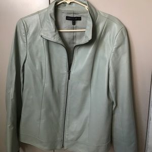 Lafayette 148 New York Robin's blue leather jacket
